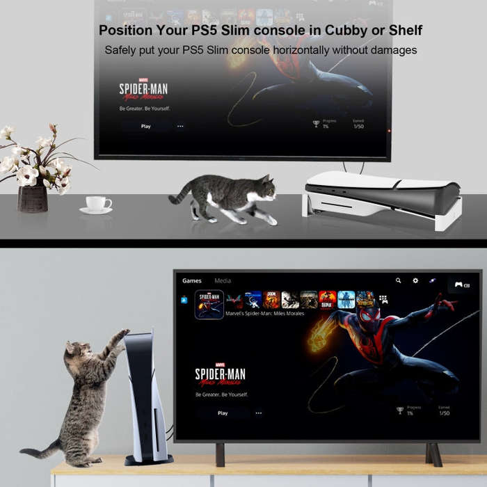 For PS5 Slim JYS-P5189 Console Horizontal Placement Stand Digital / Optical Drive Version Univers...
