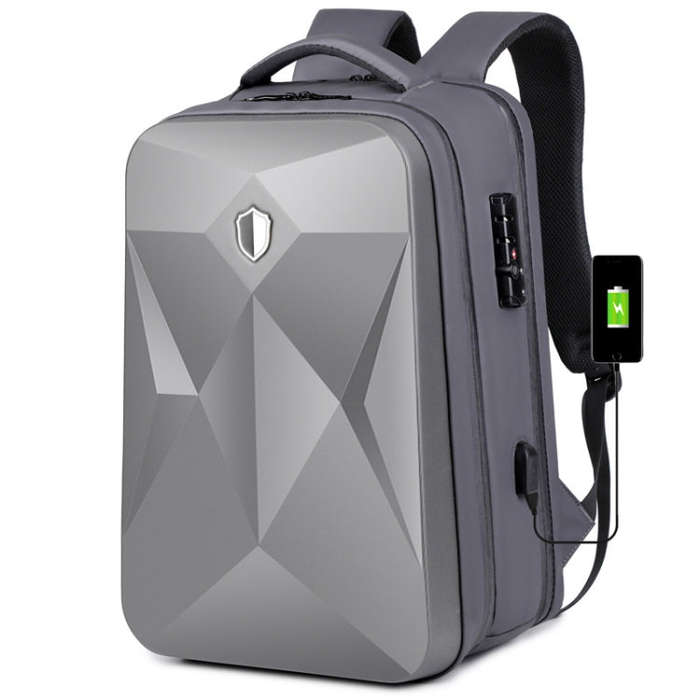 17 inch Password Lock Large Capacity Waterproof Laptop Backpack with USB Port(Dark Gray)