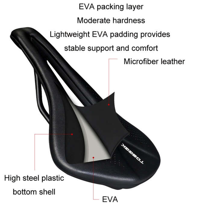 TOSEEK Bicycle Wide Seat Cushion Shock Absorption Comfortable Saddle, Color: Green