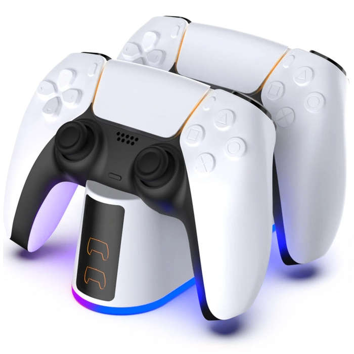 For PS5 Handle Charger Colorful Grip Double Fast Charging LED Lamp Seat Charger