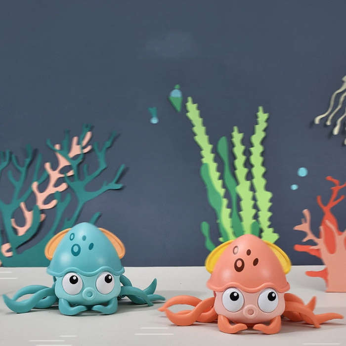 Children Electrical Sensor Octopus Toy Automatic Obstacle Avoidance Sound Light Crawling Quirky T...