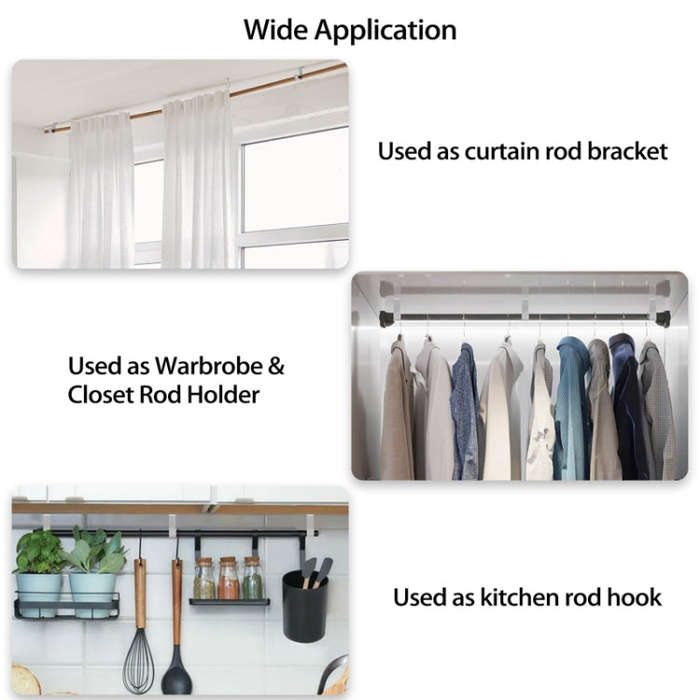 Curtain Roman Rod Top Installation Bracket Curtain Mounting Base Trays Accessories(Silver)