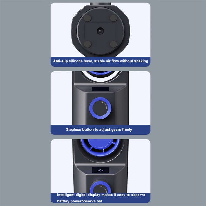Intelligent Digital Display 100-Speed Stepless Speed Desktop Shaking Head Tower Fan(White)