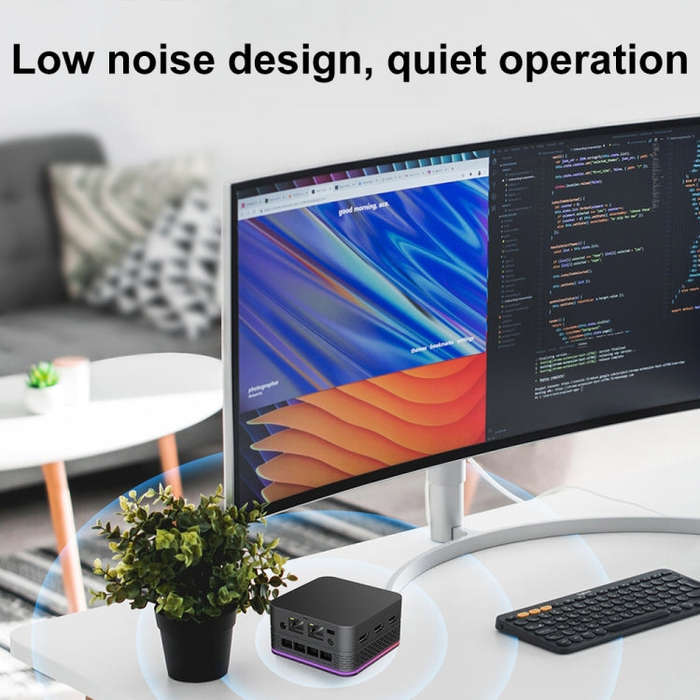 T9 Plus N100 DDR5 16G+1TB UK Plug 12th Alder Lake Dual Gigabit LAN+3 HDMI 4K HD Pocket Mini PC