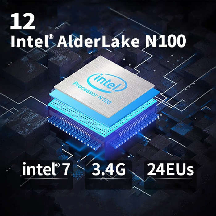 T9 Plus N100 DDR5 8G+128G US Plug 12th Alder Lake Dual Gigabit LAN+3 HDMI 4K HD Pocket Mini PC