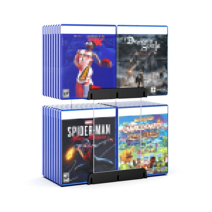 Game Card CD Disk Storage Bracket Wall Mounted Storage CD Case(Black)
