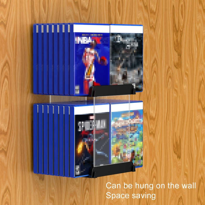 Game Card CD Disk Storage Bracket Wall Mounted Storage CD Case(Black)