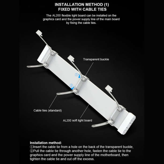 AOSOR Al200 Neon Cable Computer Motherboard Graphics Card Glow Board Power Supply Line Decoration...