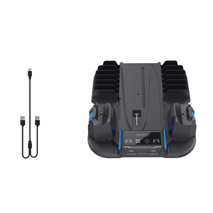 For Sony PS5 Slim PGTECH GP-521 Handle Charging Base Host Cooling Rack With Disc Rack(Black)