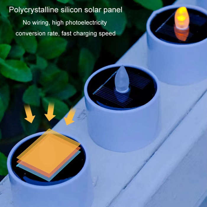 Solar Candle Lights Outdoor Waterproof Yard Light Garden Decoration Ambiance Lamp(Warm White)
