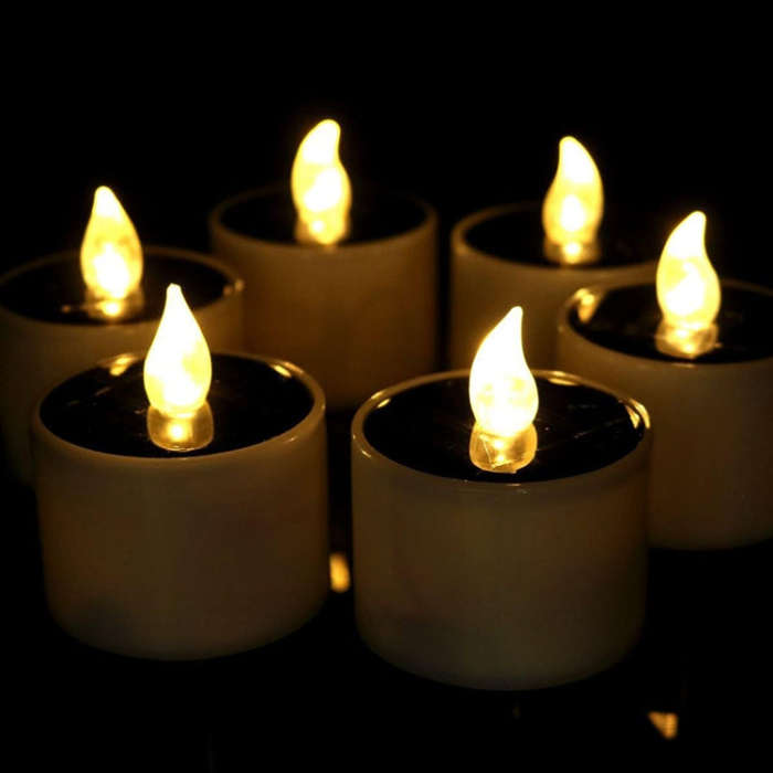 Solar Candle Lights Outdoor Waterproof Yard Light Garden Decoration Ambiance Lamp(Warm White)