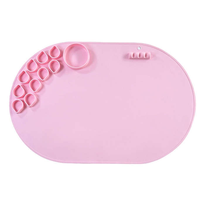 59 x 40cm  Oval Silicone Painting Pad Art Mat for Drawing Clay(Pink)