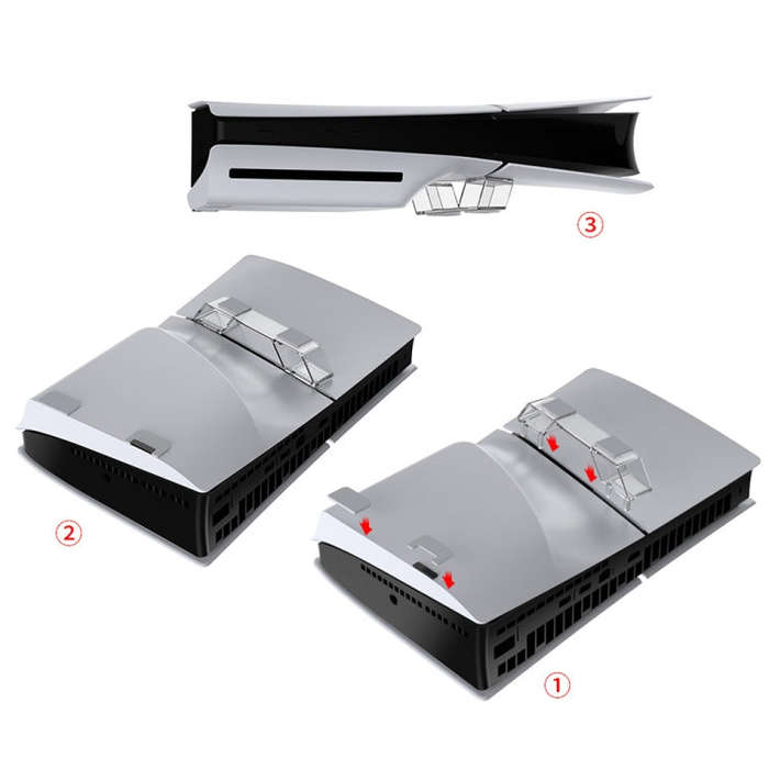 For Sony PS5 Slim DOBE TP5-3582 Game Console Horizontal Storage Holder(Transparent)