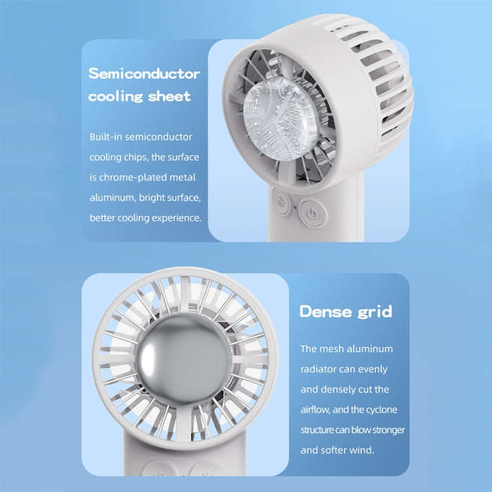 Outdoor Handheld Ice Air Conditioning Fan Astronaut Night Light Semiconductor Cooling Fan(Light B...