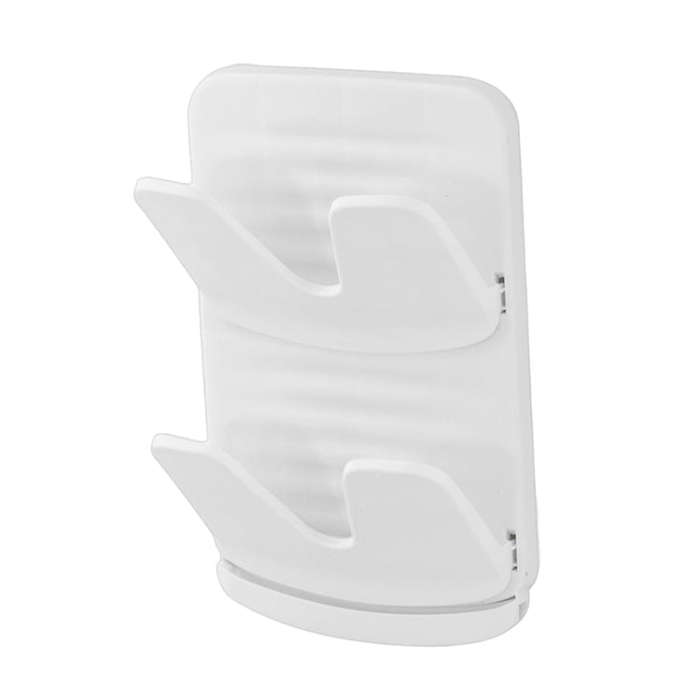 Wall Mounted Pot Lid Holder Kitchen Double Layer Multifunctional Folding Rack(White)