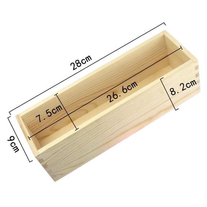 1200ml DIY Handmade Soap Mold Rectangular Wooden Box Cold Soap Mold, Specification: Wooden Box+Pi...