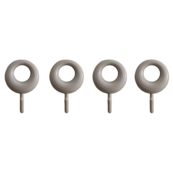 4pcs /Set Household Wall Hanging Hooks Dormitory Non-Marking Punch-Free Adhesive Hooks(Gray)