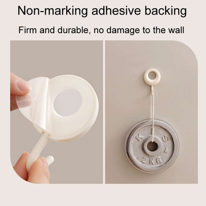 4pcs /Set Household Wall Hanging Hooks Dormitory Non-Marking Punch-Free Adhesive Hooks(Gray)