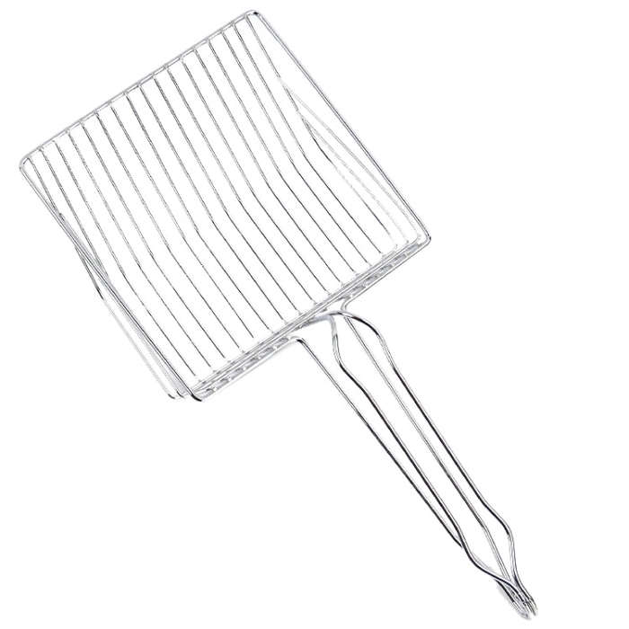 Metal Cat Litter Scoop Extended Handle Skeleton Cats Shoveling Tool Large, Color: Sliver White