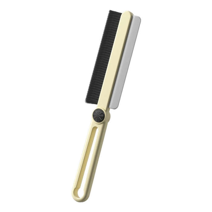 Household Multifunctional Crevice Brush Bathroom Long Handled Groove Cleaning Brush(Milk Yellow)