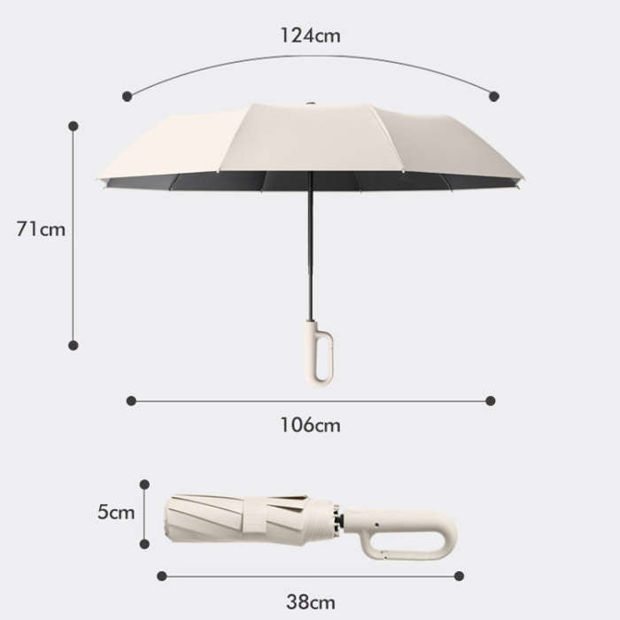 Fully Automatic Rain Or Shine Umbrella Foldable Unisex Sun Shade Umbrella, Style: Forward Blue 105cm