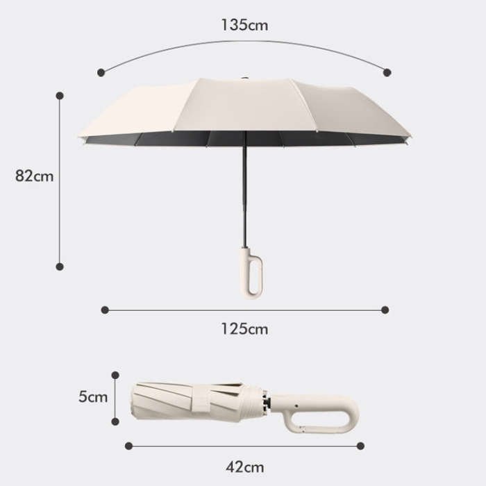 Fully Automatic Rain Or Shine Umbrella Foldable Unisex Sun Shade Umbrella, Style: Forward Blue 125cm