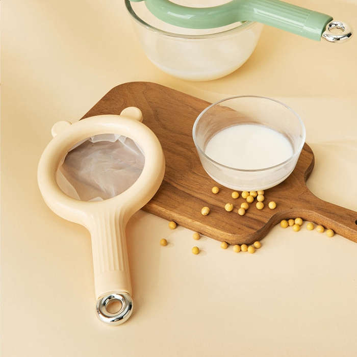 Household Soymilk Strainer Kitchen Juicer Residue Filter(Beige)