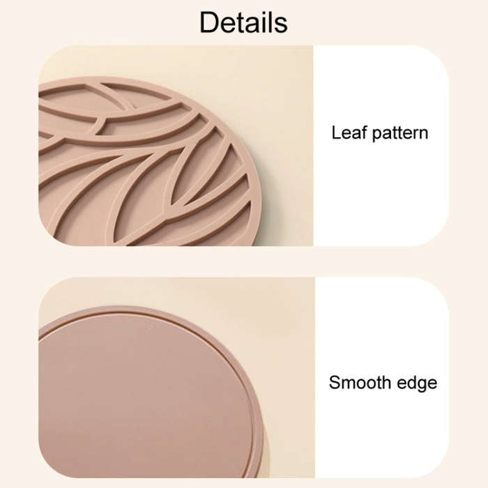 Household Round Heat Insulating Mats Kitchen High Temperature Resistant Silicone Pad, Color: Pot ...