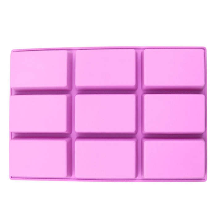 9 Grids Long Cubes Silicone Cake Mold Handmade Aromatherapy Soap Mold(Purple)