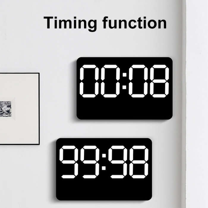 Multifunctional LED Digital Display Electronic Wall Clock Living Room Silent Alarm Clock, Color: ...