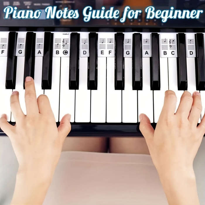 Silicone Piano Notes Guide Removable Piano Keyboard, Spec: 61 Keys White Bottom Color Text
