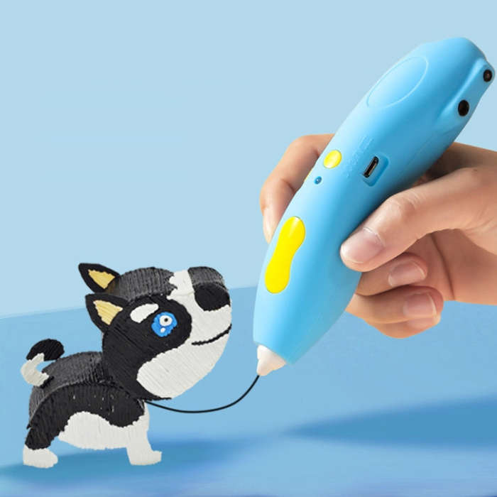 Infrared Sensing Low-temperature 3D Printing Pen Children DIY Graffiti Painting Pen(1000 mAh-Blue)