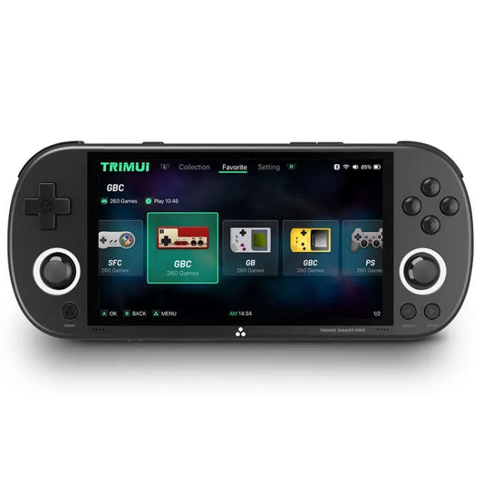 Trimui Smart Pro 4.96 Inch IPS Screen Handheld Game Console Open Source Linux System 64G(Black)