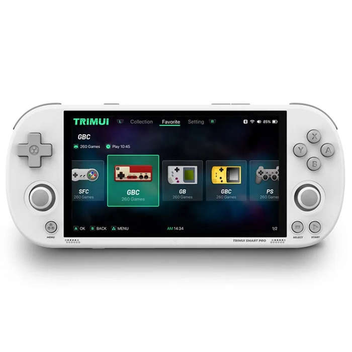 Trimui Smart Pro 4.96 Inch IPS Screen Handheld Game Console Open Source Linux System 64G(White)