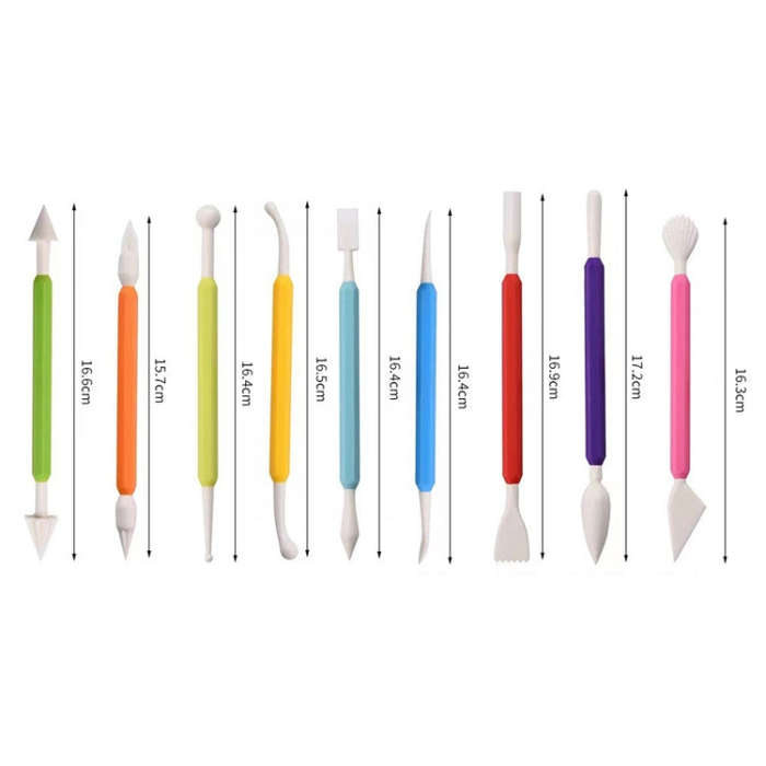 9 In 1 Plastic Fondant Sculpture Pen Tools Pottery Clay Sculpting Modeling Tools