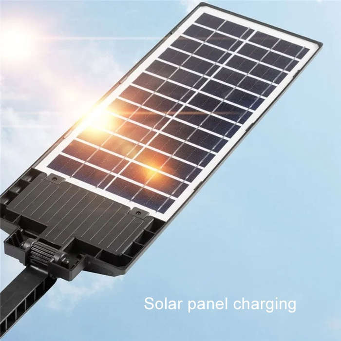 E-SMARTER W789B-6 LED Strong Light Double Row Solar Garden Light Induction Street Lamps