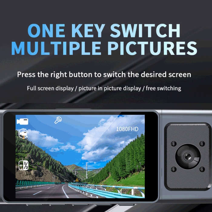 3 Camera Lens 3-inch IPS Screen WiFi Car Dash Cam 1080P Night Vision Dash Camera for Cars 32G