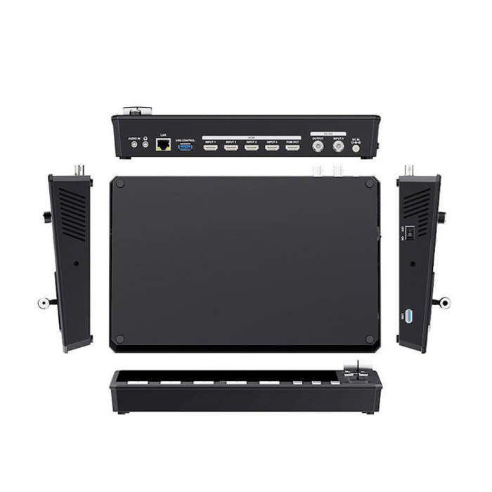 FEELWORLD L4 Multi-Camera Video Mixer Switcher 10.1" Touch Screen USB 3.0 Fast Streaming(US Plug)