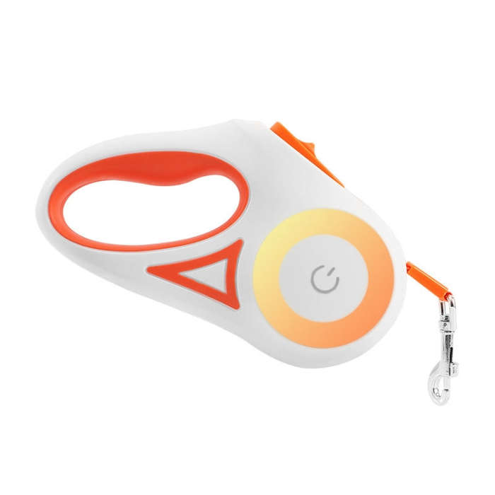 LED Light Luminous Pet Dog Leash Automatic Retractable Dog Walking Leash, Color: 3m Orange