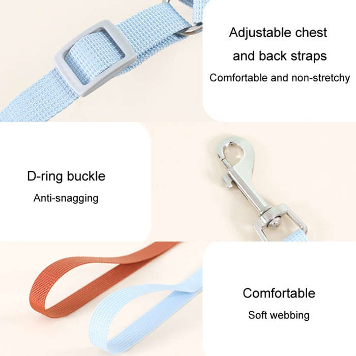 Pet Puppy Dog Leash Vest Teddy Chest Belt Chain Dog Walking Leash, Size: S(Blue)