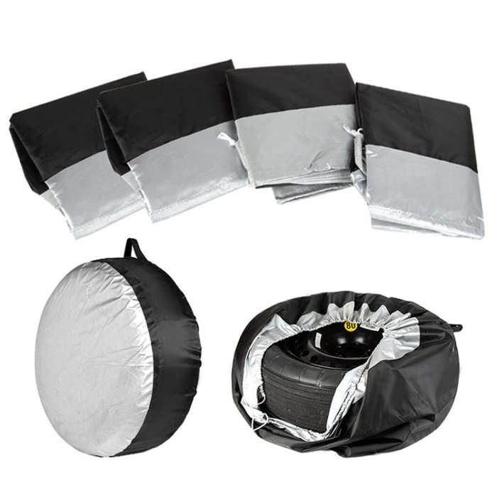 4pcs 80x47cm 210D Oxford Cloth Car Waterproof Dirt-resistant Tire Protective Cover