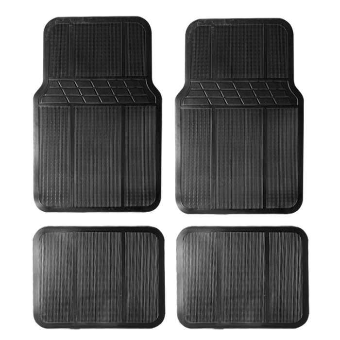 4pcs/Set Car PVC Anti-slip Waterproof Durable Floor Mats(Stripes)