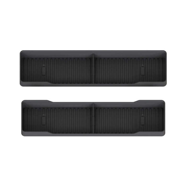 1pair Kitchen Silicone Oven Storage Rack Integrated Roaster Spice Organizer, Color: Black