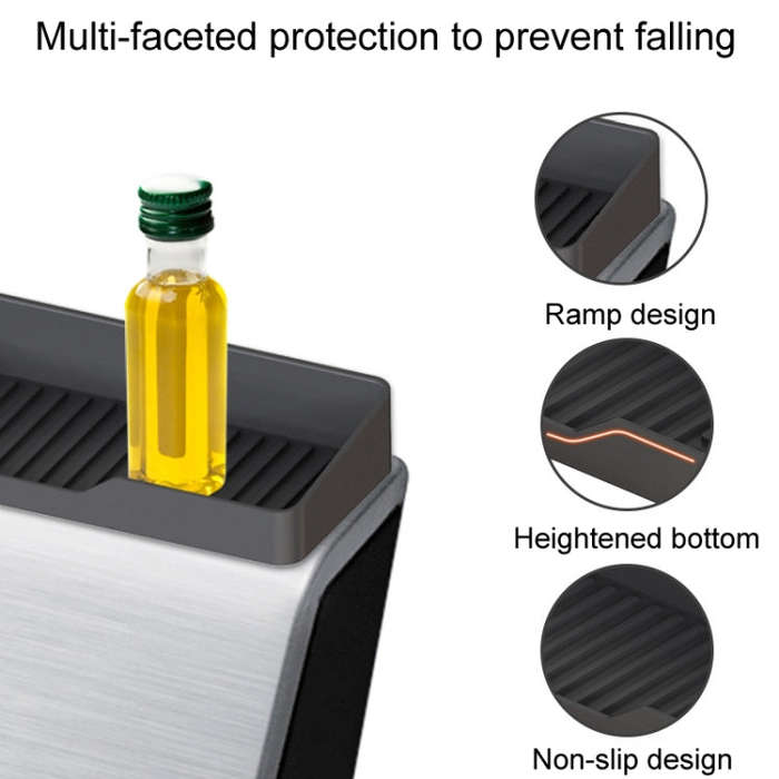 1pair Kitchen Silicone Oven Storage Rack Integrated Roaster Spice Organizer, Color: Black