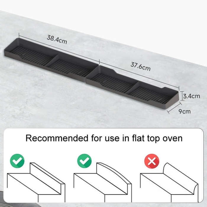 1pair Kitchen Silicone Oven Storage Rack Integrated Roaster Spice Organizer, Color: Black