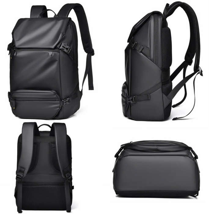 WEPOWER Men Double Shoulder Bag Large-capacity Computer Bag Traveling Backpack(Black)