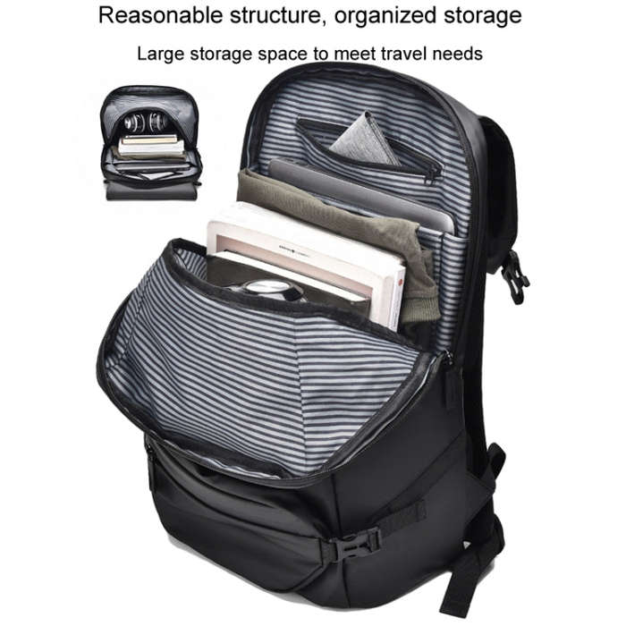 WEPOWER Men Double Shoulder Bag Large-capacity Computer Bag Traveling Backpack(Black)