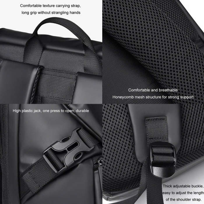 WEPOWER Men Double Shoulder Bag Large-capacity Computer Bag Traveling Backpack(Black)