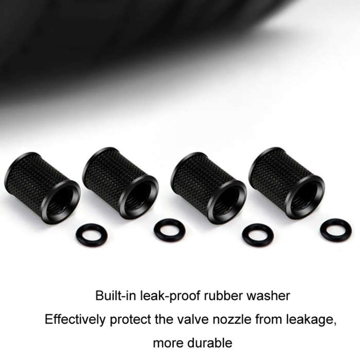4pcs /Set Zinc Alloy Car Tire Modified Valve Cap(Black)