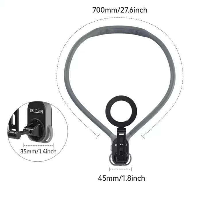 TELESIN MNM-002 Magsafe Magnetic Suction Mobile Phone Hanging Neck POV Viewing Angle Lazy Stand(G...
